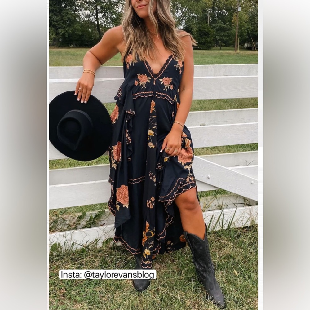 Free People Aubrey Embroidered Maxi Dress